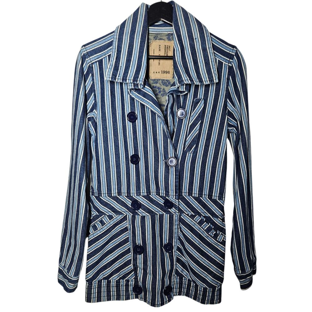 Japanese Americana Striped Denim Workwear Jacket